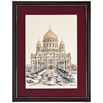 Картина "Москва. Храм Христа Спасителя" 50х35 см